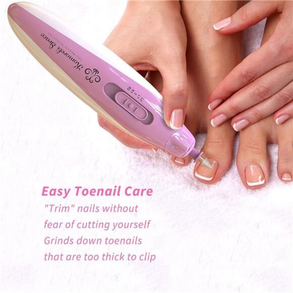 Electric Nail File Manicure & Pedicure Set:2Speed Battery Operated Nail File Kit - Picture 6 of 8